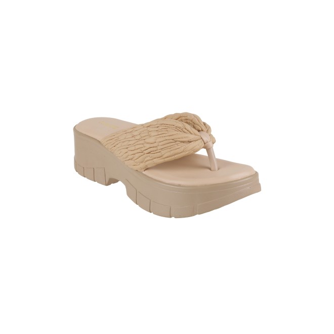 Mochi Women Beige Casual Slip Ons (SKU: 34-240-20-39)