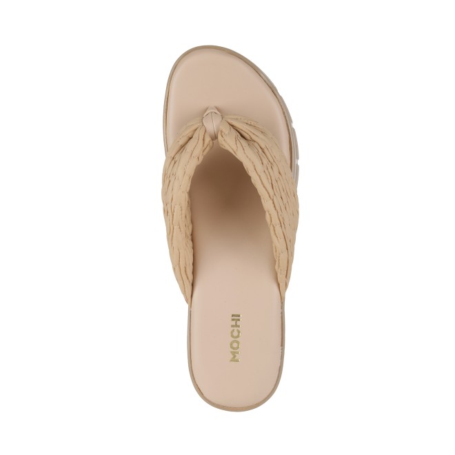 Mochi Women Beige Casual Slip Ons (SKU: 34-240-20-39)