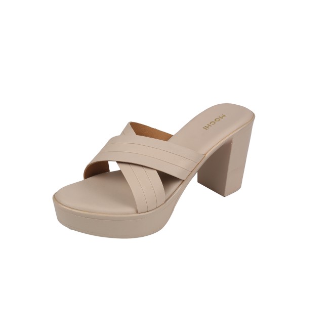 Mochi Women Beige Casual Slip Ons (SKU: 34-250-20-39)