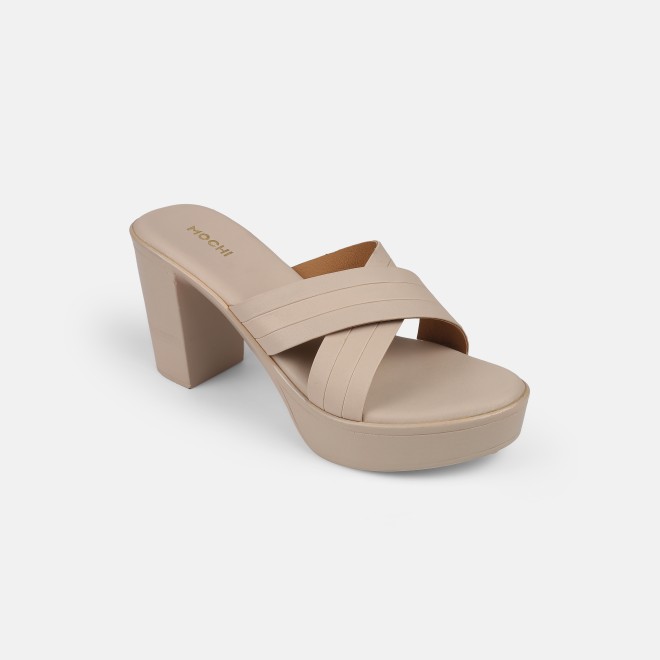 Mochi Women Beige Casual Slip Ons (SKU: 34-250-20-39)