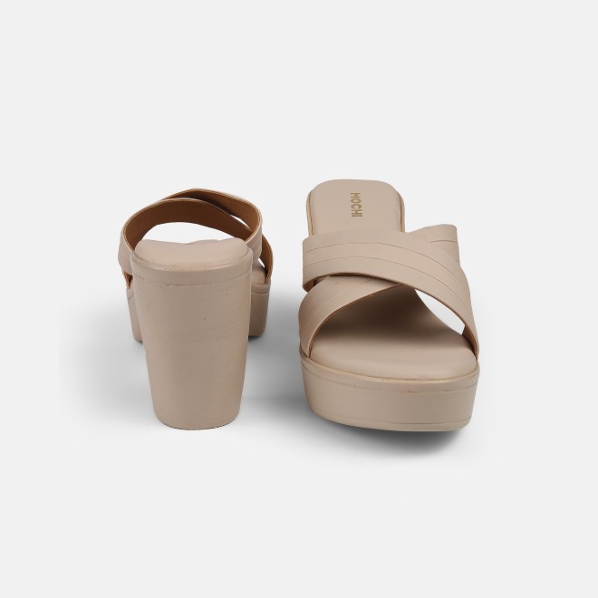 Mochi Women Beige Casual Slip Ons (SKU: 34-250-20-39)