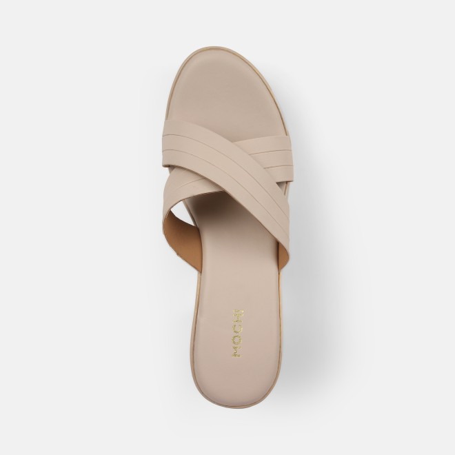 Mochi Women Beige Casual Slip Ons (SKU: 34-250-20-39)