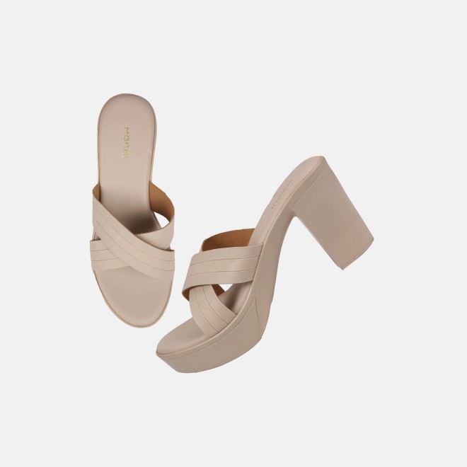 Mochi Women Beige Casual Slip Ons (SKU: 34-250-20-39)