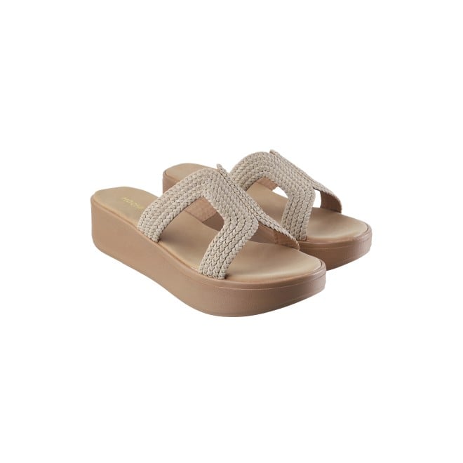 Mochi Women Beige Party Sandals
