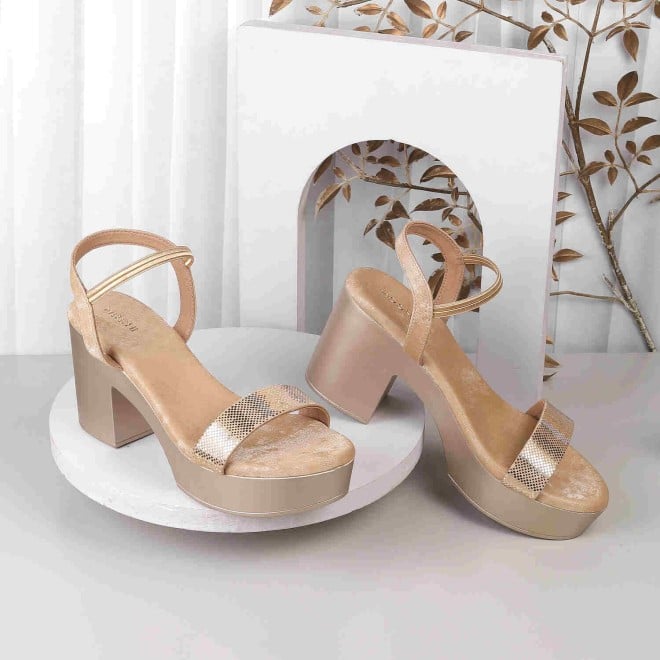 Mochi Women Gold Casual Sandals (SKU: 34-272-15-36)