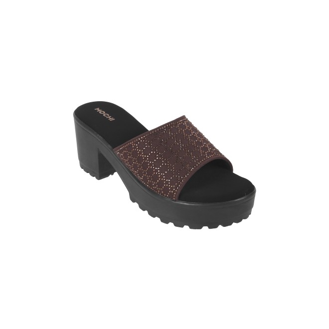 Mochi Women Brown Casual Slip Ons (SKU: 34-279-12-36)