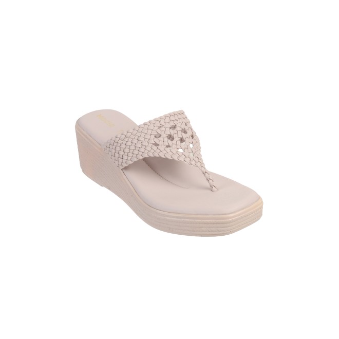 Mochi Women Off-White Ethnic Slip Ons (SKU: 34-296-66-36)