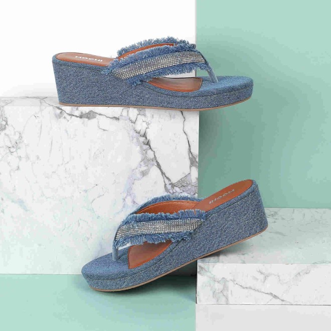 Mochi Women Blue Casual Slippers (SKU: 34-305-45-38)