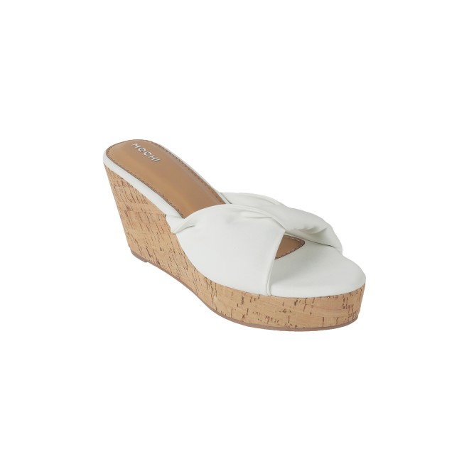 Mochi Women White Casual Slip Ons