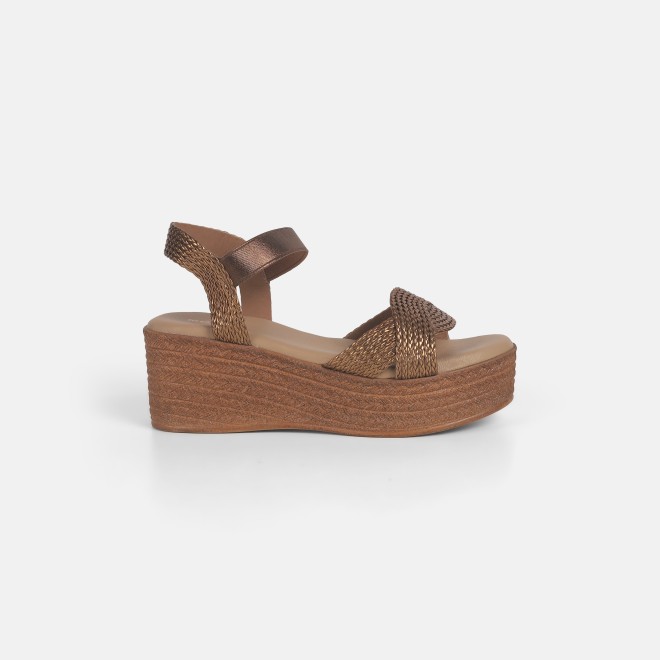 Mochi Women Antique-Gold Casual Sandals (SKU: 34-351-28-40)