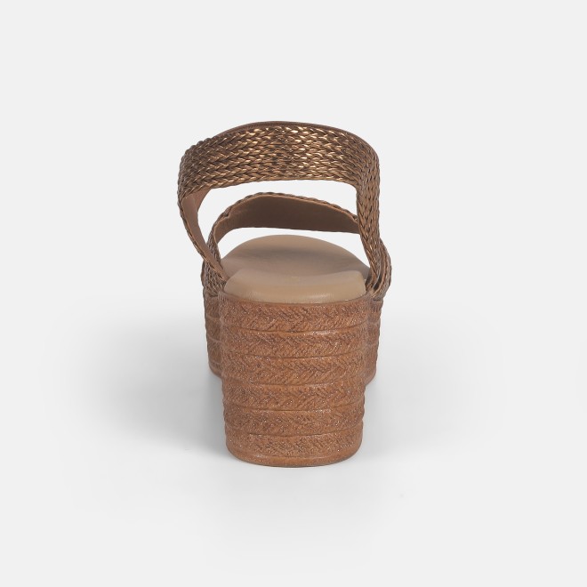 Mochi Women Antique-Gold Casual Sandals (SKU: 34-351-28-40)