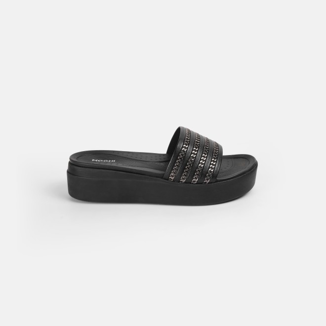 Mochi Women Black Casual Slip Ons (SKU: 34-360-11-38)
