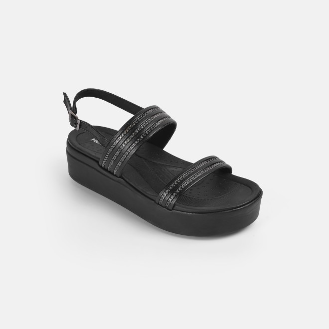 Mochi Women Black Casual Sandals