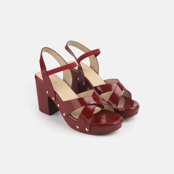 Mochi Women Wine Casual Sandals (SKU: 34-362-58-36)