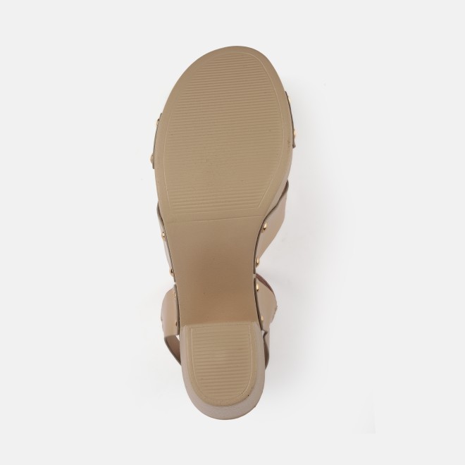Mochi Women Beige Casual Sandals (SKU: 34-362-20-36)