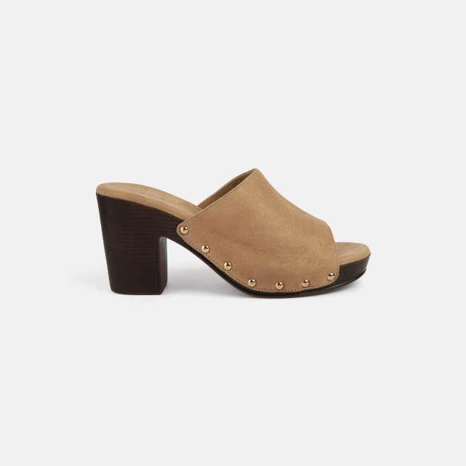 Mochi Women Beige Casual Slippers (SKU: 34-363-20-39)