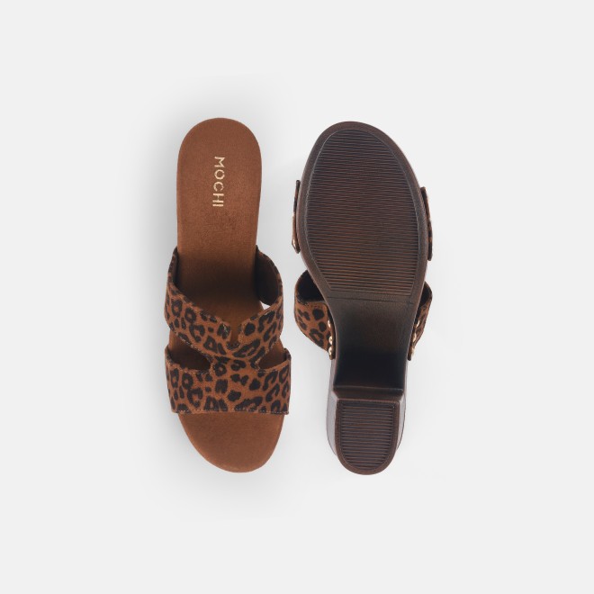 Mochi Women Tan Casual Slip Ons (SKU: 34-364-23-37)