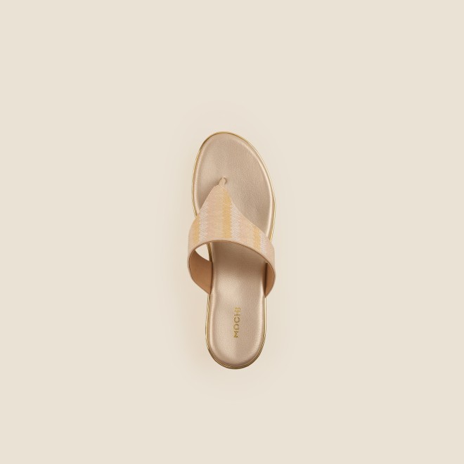 Mochi Women Gold Casual Slip Ons (SKU: 34-377-15-36)
