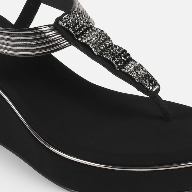 Mochi Women Black Casual Sandals (SKU: 34-382-11-36)