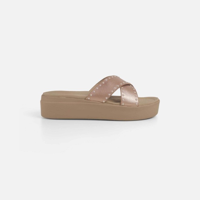 Mochi Women Rose-gold Casual Slippers (SKU: 34-386-52-36)