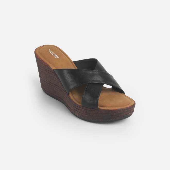 Mochi Women Black Casual Slip Ons