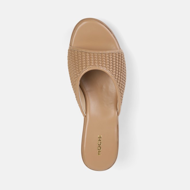 Mochi Women Brown Casual Slip Ons (SKU: 34-398-12-40)
