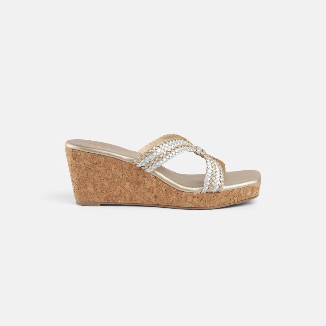 Mochi Women Gold Casual Slip Ons (SKU: 34-400-15-36)