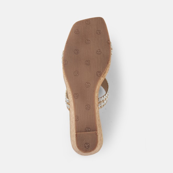 Mochi Women Gold Casual Slip Ons (SKU: 34-400-15-36)