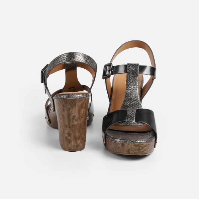 Mochi Women Gun-metal Casual Sandals (SKU: 34-413-29-38)