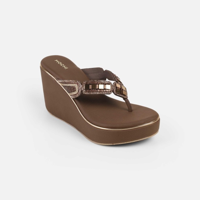 Mochi Women Brown Casual Slip Ons (SKU: 34-414-12-36)