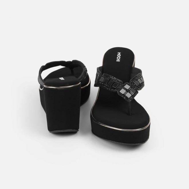 Mochi Women Black Casual Slip Ons (SKU: 34-414-11-36)