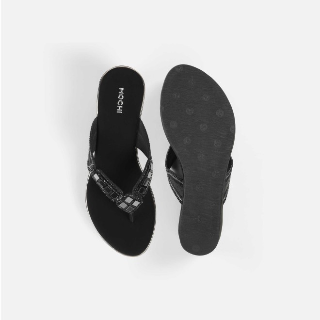 Mochi Women Black Casual Slip Ons (SKU: 34-414-11-36)