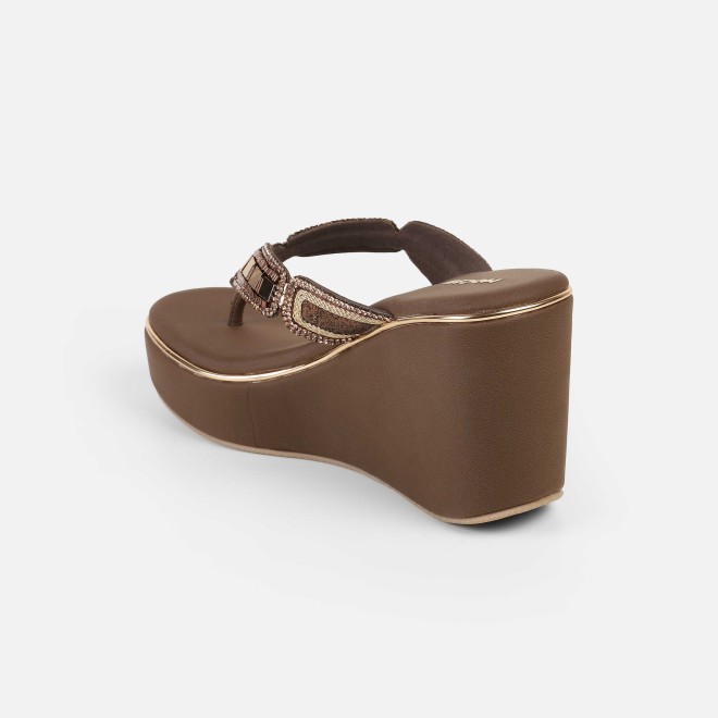 Mochi Women Brown Casual Slip Ons (SKU: 34-414-12-36)