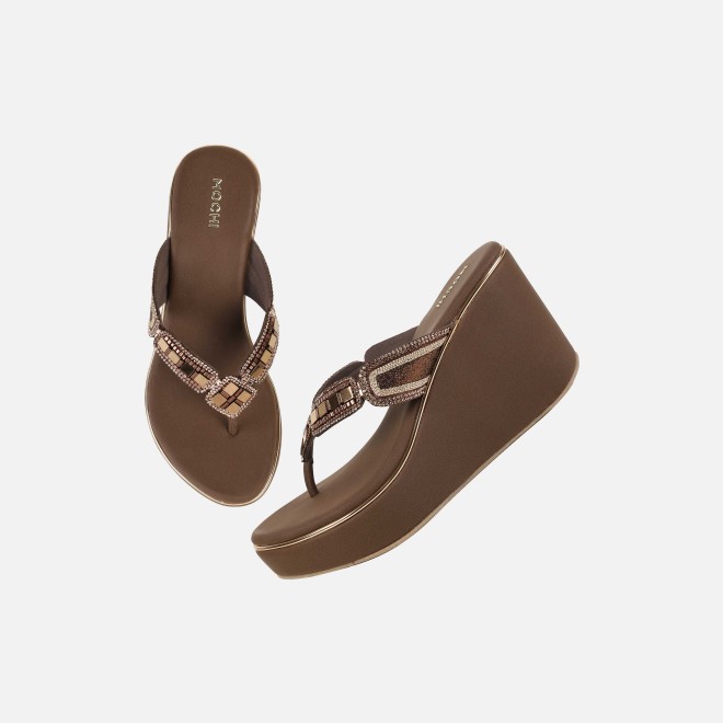 Mochi Women Brown Casual Slip Ons (SKU: 34-414-12-36)