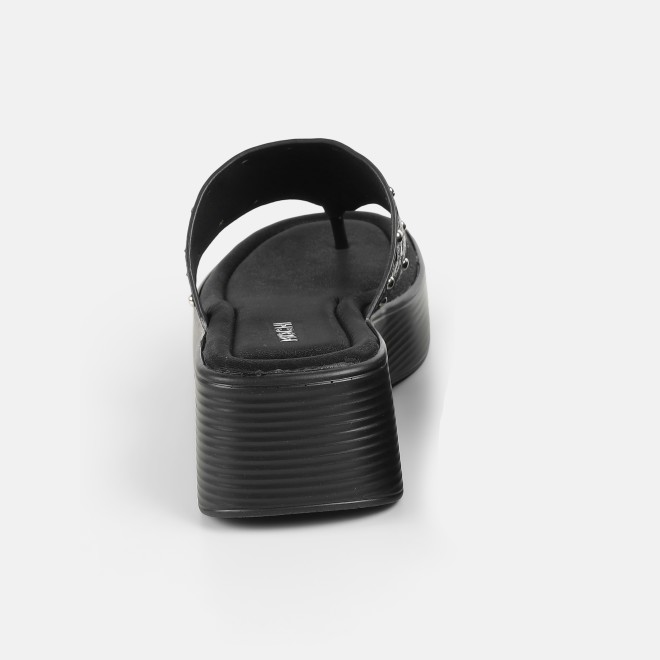 Mochi Women Black Casual Slippers (SKU: 34-416-11-36)