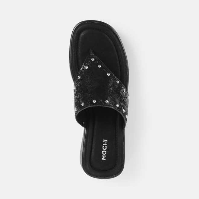 Mochi Women Black Casual Slippers (SKU: 34-416-11-36)