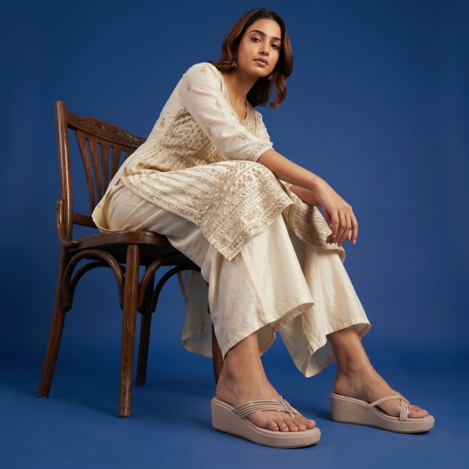 Mochi Women Beige Casual Slip Ons (SKU: 34-418-20-36)