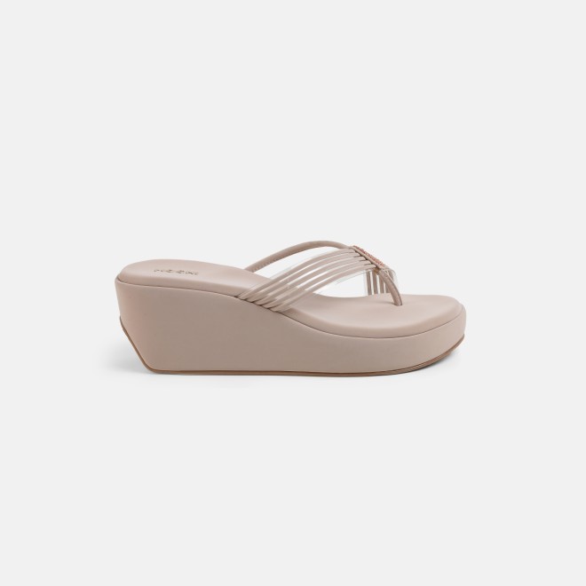 Mochi Women Beige Casual Slip Ons (SKU: 34-418-20-36)