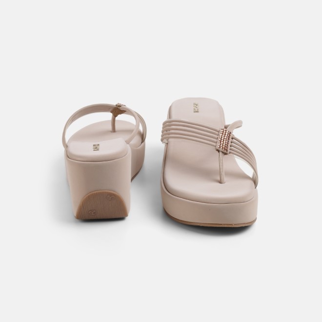 Mochi Women Beige Casual Slip Ons (SKU: 34-418-20-36)