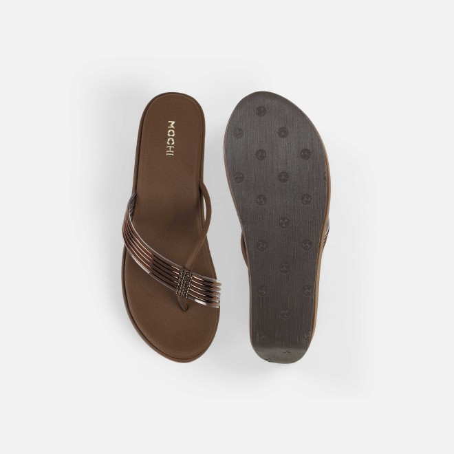 Mochi Women Brown Casual Slip Ons (SKU: 34-418-12-36)