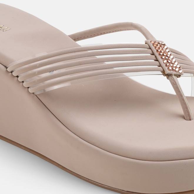 Mochi Women Beige Casual Slip Ons (SKU: 34-418-20-36)
