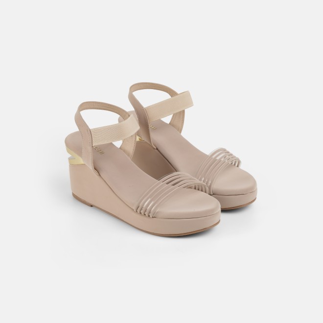 Mochi Women Beige Casual Sandals (SKU: 34-419-20-35)
