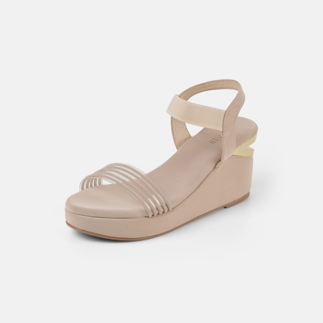 Mochi Women Beige Casual Sandals (SKU: 34-419-20-35)