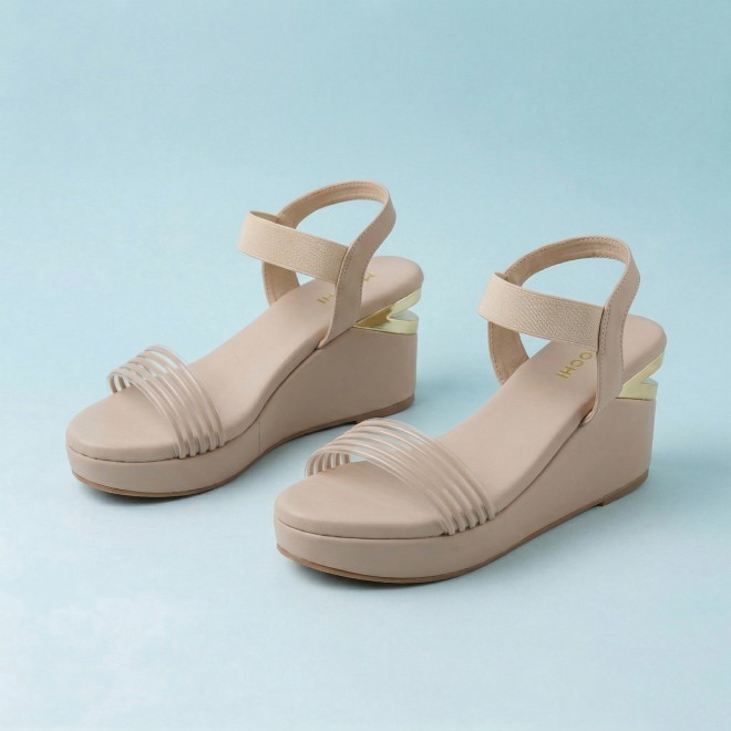 Mochi Women Beige Casual Sandals