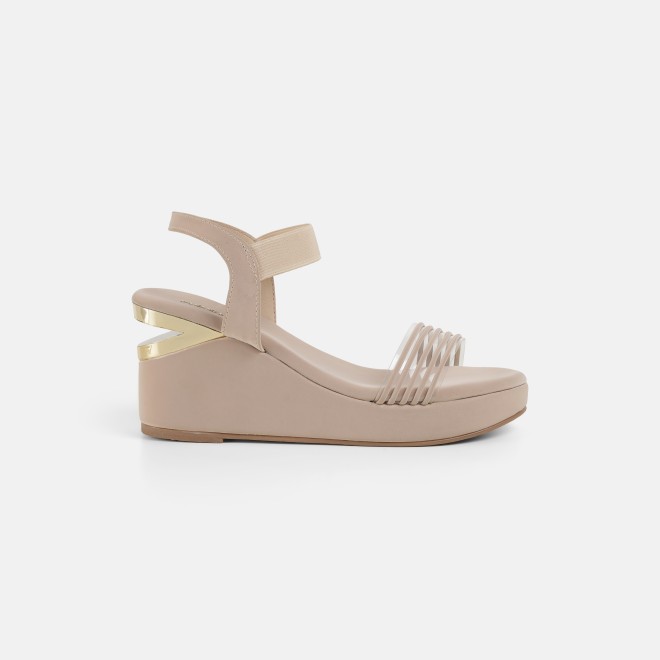 Mochi Women Beige Casual Sandals (SKU: 34-419-20-35)