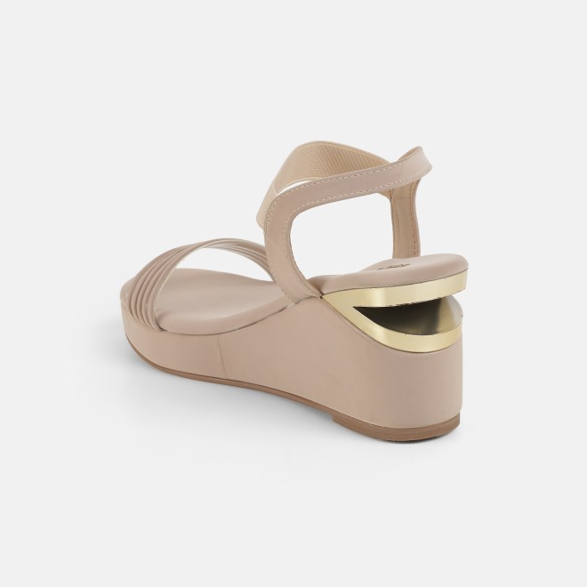 Mochi Women Beige Casual Sandals (SKU: 34-419-20-35)