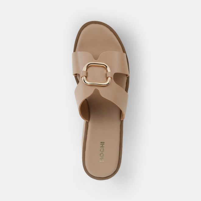 Mochi Women Beige Casual Slip Ons (SKU: 34-420-20-35)