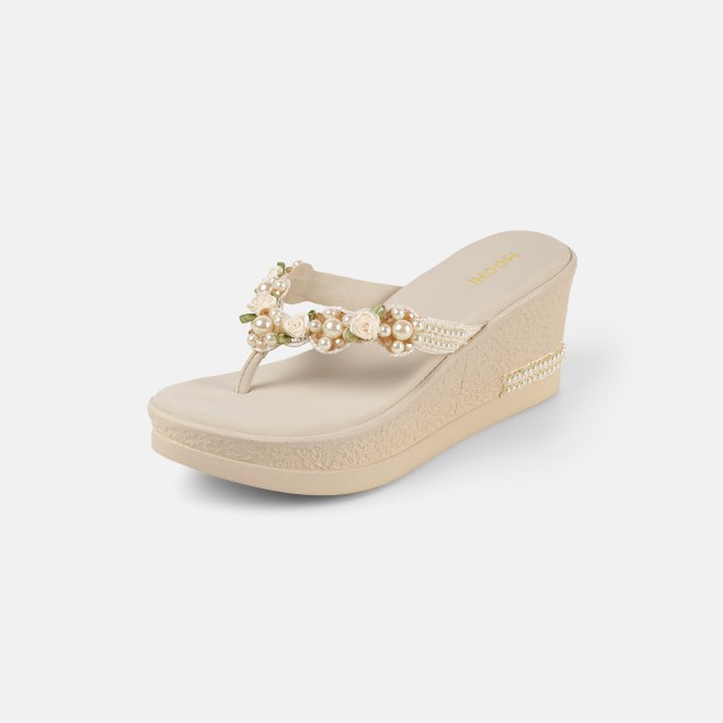 Mochi Women Beige Casual Slip Ons (SKU: 34-421-20-36)