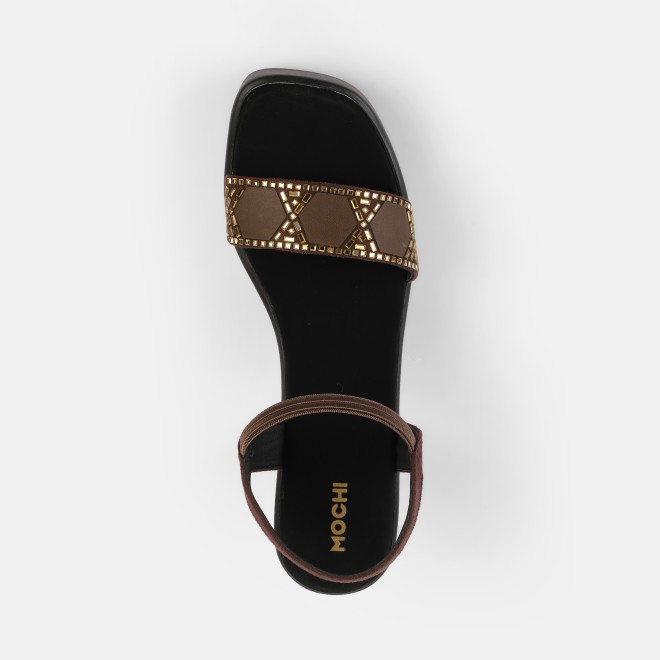 Mochi Women Brown Casual Sandals (SKU: 34-422-12-36)