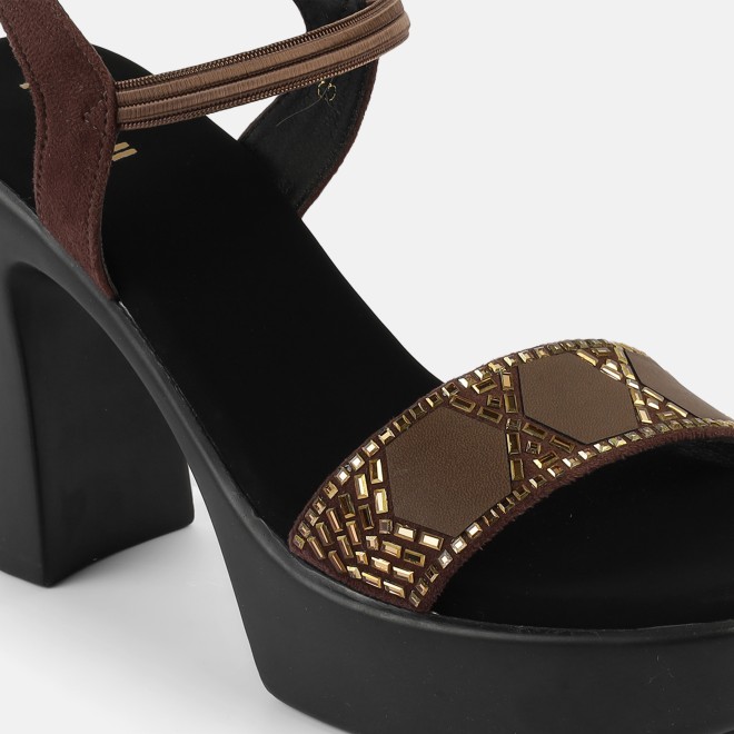 Mochi Women Brown Casual Sandals (SKU: 34-422-12-36)